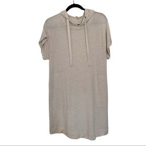 Loft cream hooded tee shirt dress